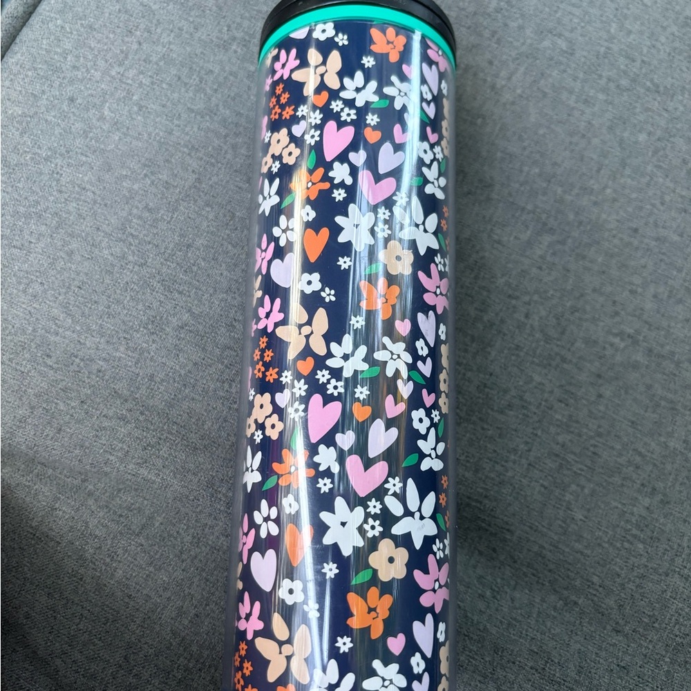 Starbucks Valentines Day 2018 Slim Tumbler 16 oz Navy/Turquoise Coffee/Tea
